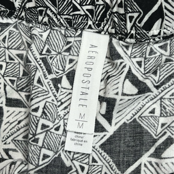 Aeropostale Black & White geometric strapless jumpsuit with drawstring‎ waist M - Picture 5 of 7